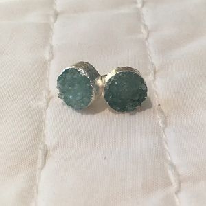 Mint Druzy Stud Earrings
